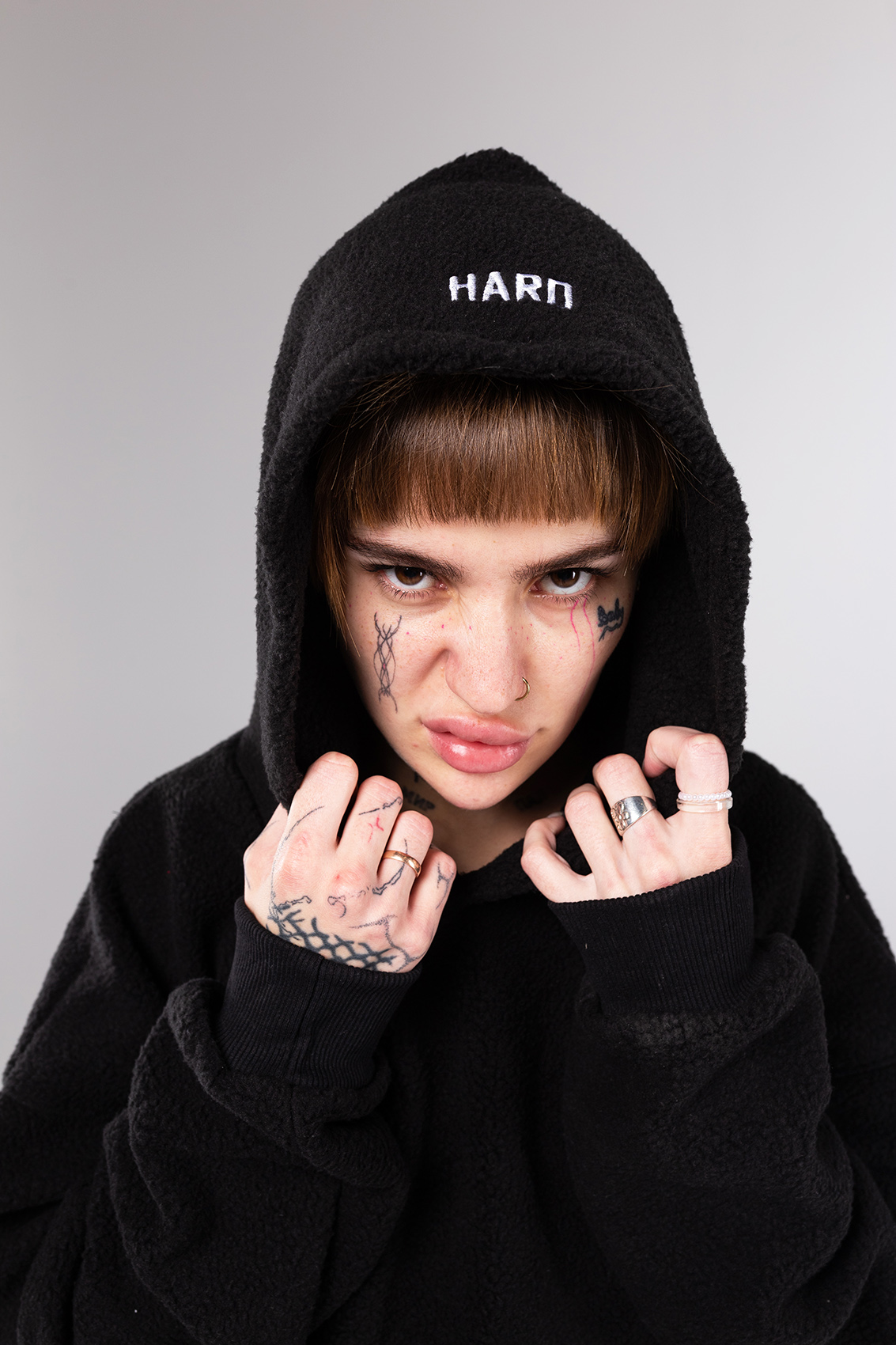худи HARD чорна фліс